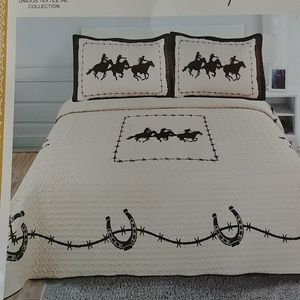 3pc King Cowboy Quilt Set